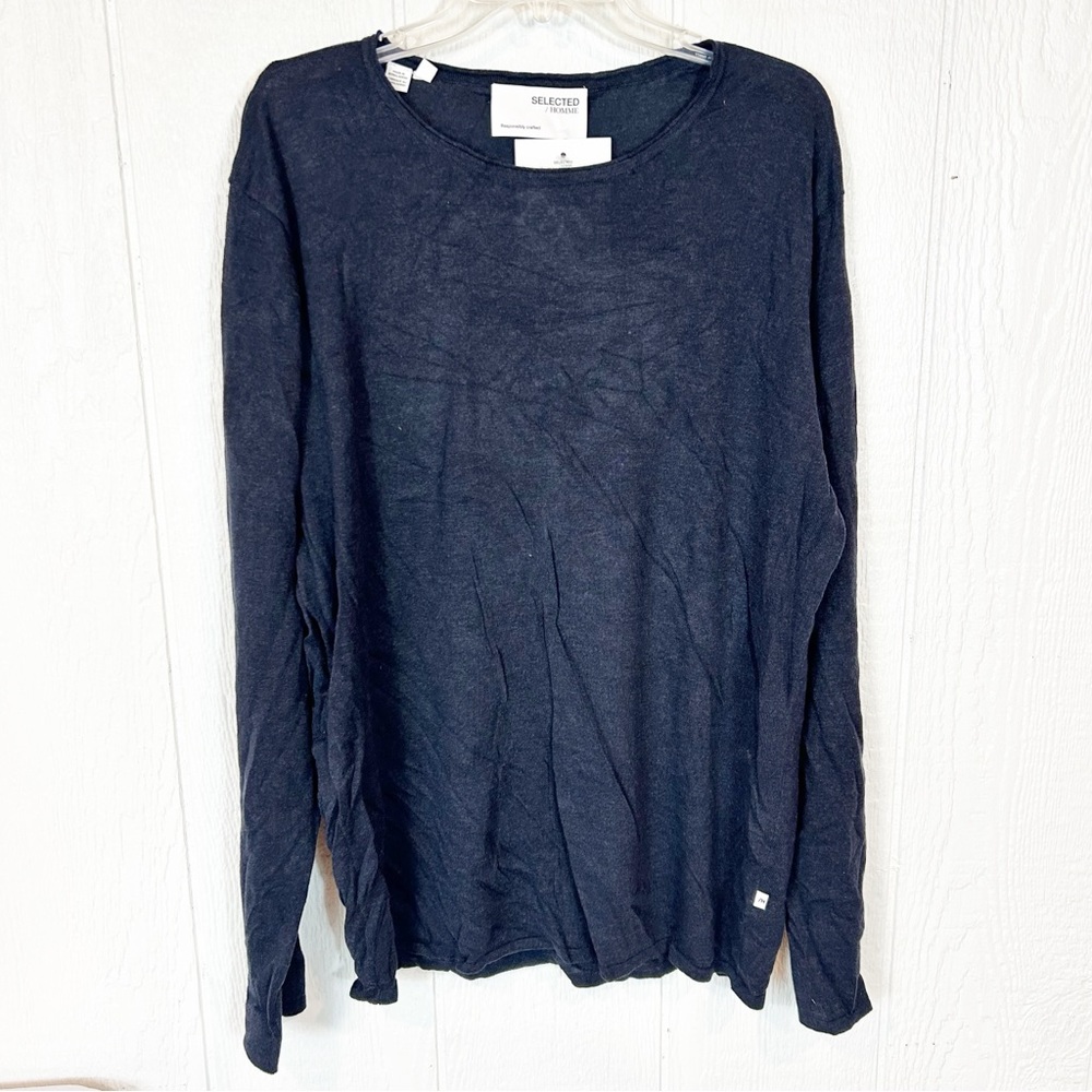 NEW Mens Selected Homme Navy Blue Sweater